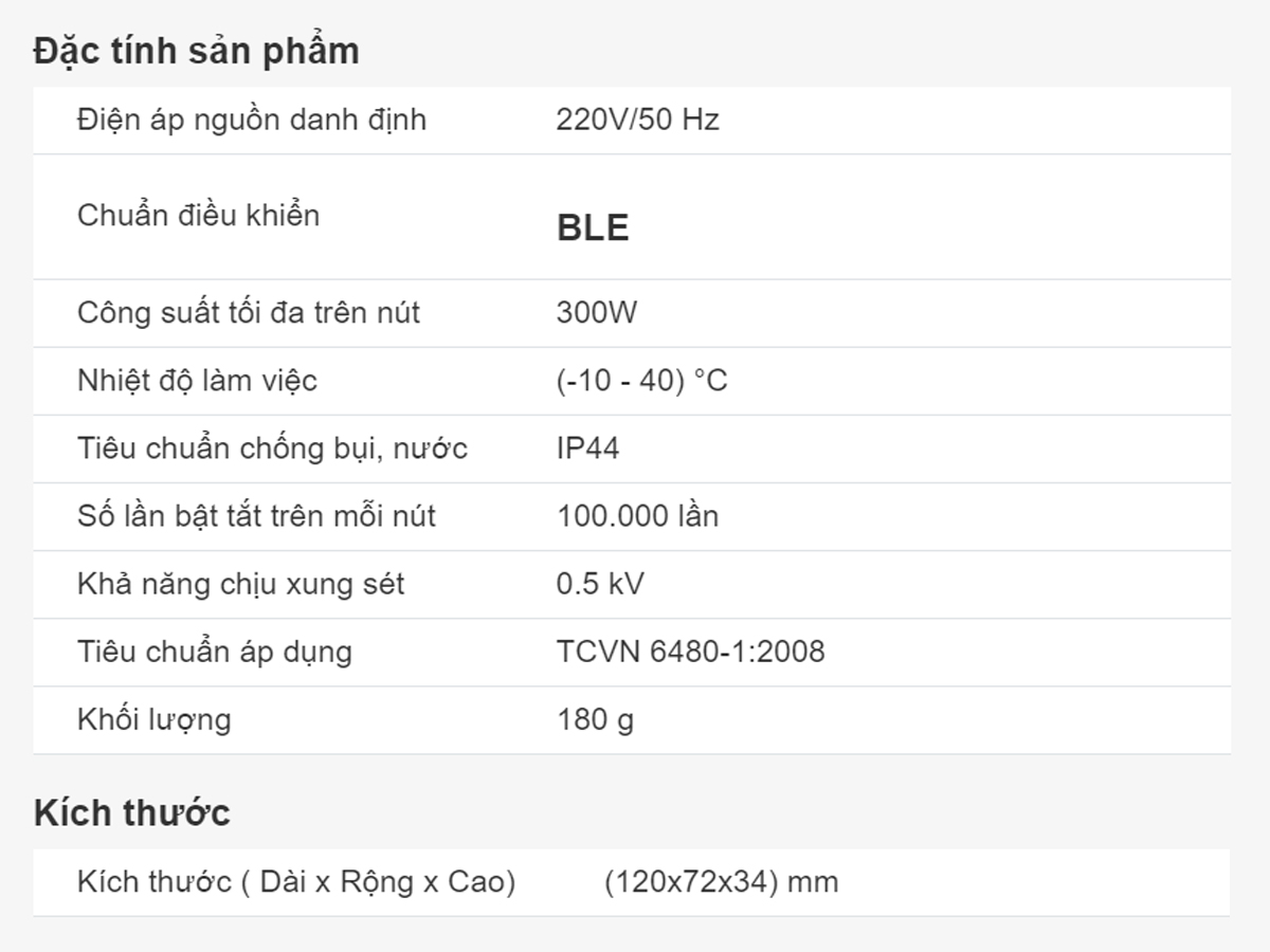 Công tắc thông minh CTCU.BLE CN.03T Công tắc thông minh CTCU.BLE CN.03T