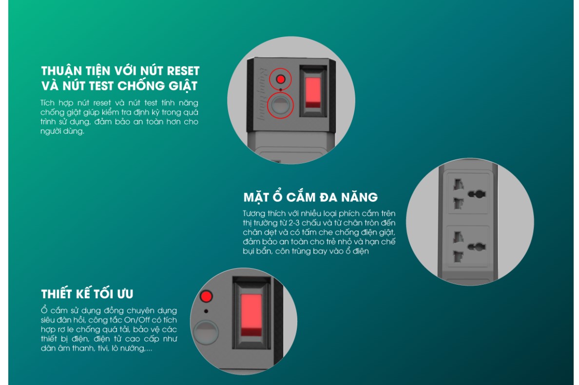ổ cắm đa năng chống giật 5m ổ cắm đa năng chống giật 5m