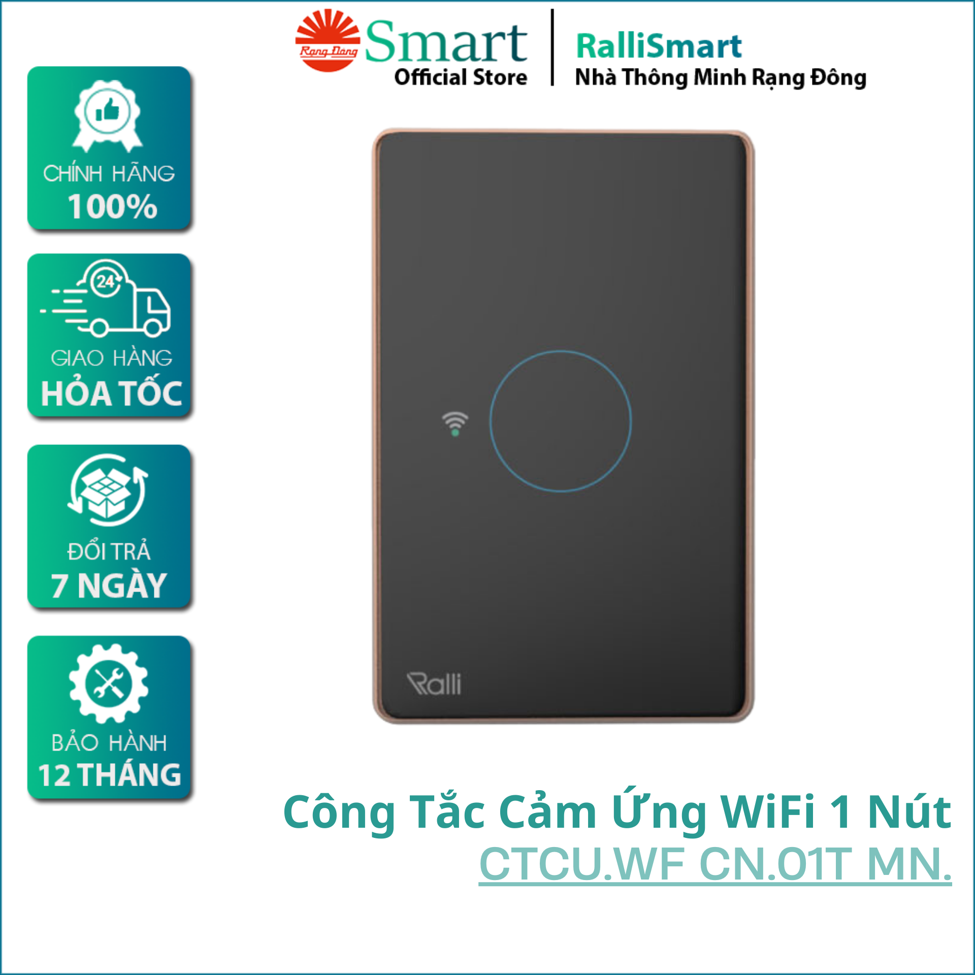Công tắc thông minh Rạng Đông CTCU.WF CN.01T MN