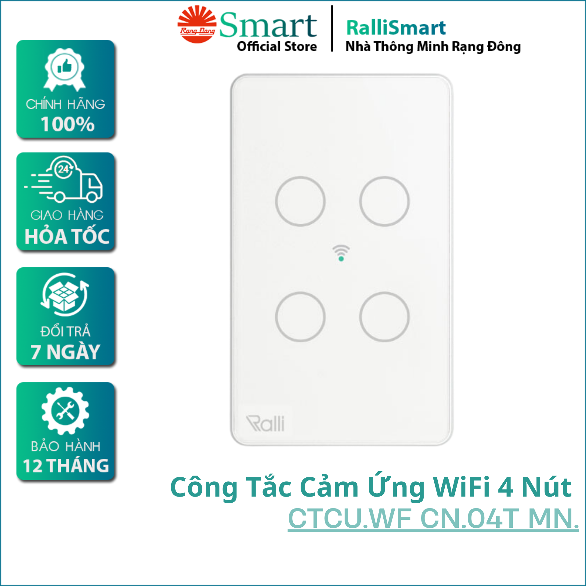 Công tắc thông minh Rạng Đông CTCU.WF CN.04 MN - Ảnh 2 Công tắc thông minh Rạng Đông CTCU.WF CN.04 MN - Ảnh 2